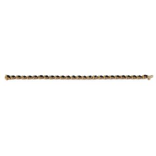 Bracelet Or Jaune 14k Saphirs & Diamants