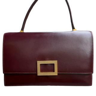 Sac Hermes Egee Cuir Box Bordeaux Vintage