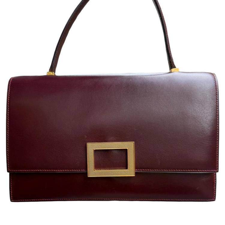 Sac Hermes Egee Cuir Box Bordeaux Vintage