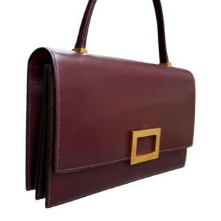Sac Hermes Egee Cuir Box Bordeaux Vintage