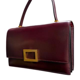 Sac Hermes Egee Cuir Box Bordeaux Vintage