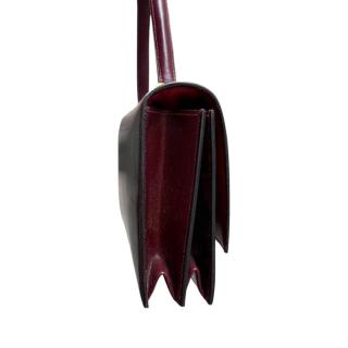 Sac Hermes Egee Cuir Box Bordeaux Vintage