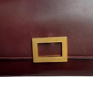Sac Hermes Egee Cuir Box Bordeaux Vintage