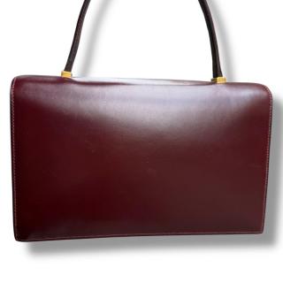 Sac Hermes Egee Cuir Box Bordeaux Vintage
