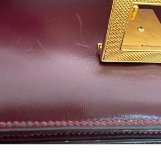 Sac Hermes Egee Cuir Box Bordeaux Vintage