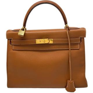 Sac Hermes Kelly 32 Gold Epsom Vintage
