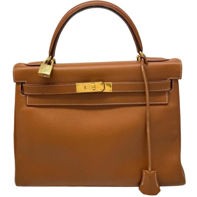 Sac Hermes Kelly 32 Gold Epsom Vintage