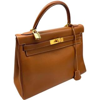 Sac Hermes Kelly 32 Gold Epsom Vintage