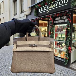 Sac Hermès Birkin 25 Togo étoupe