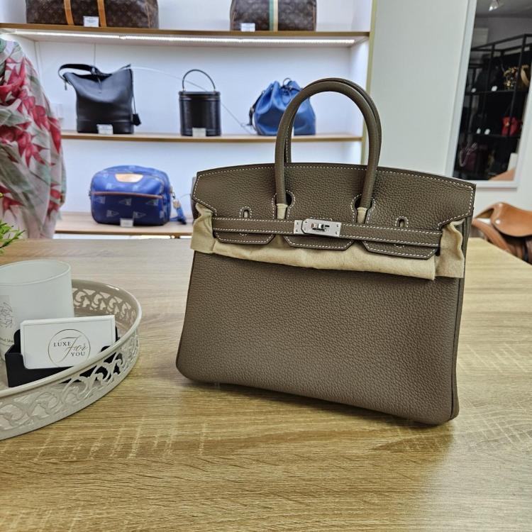 Sac Hermès Birkin 25 Togo étoupe