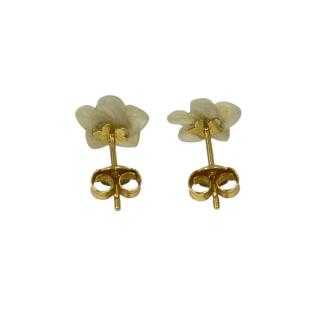 Clous en or Jaune 18cts Fleur en Nacre