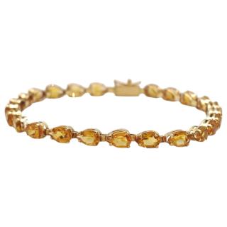 BRACELET OR 14 CT ET CITRINES