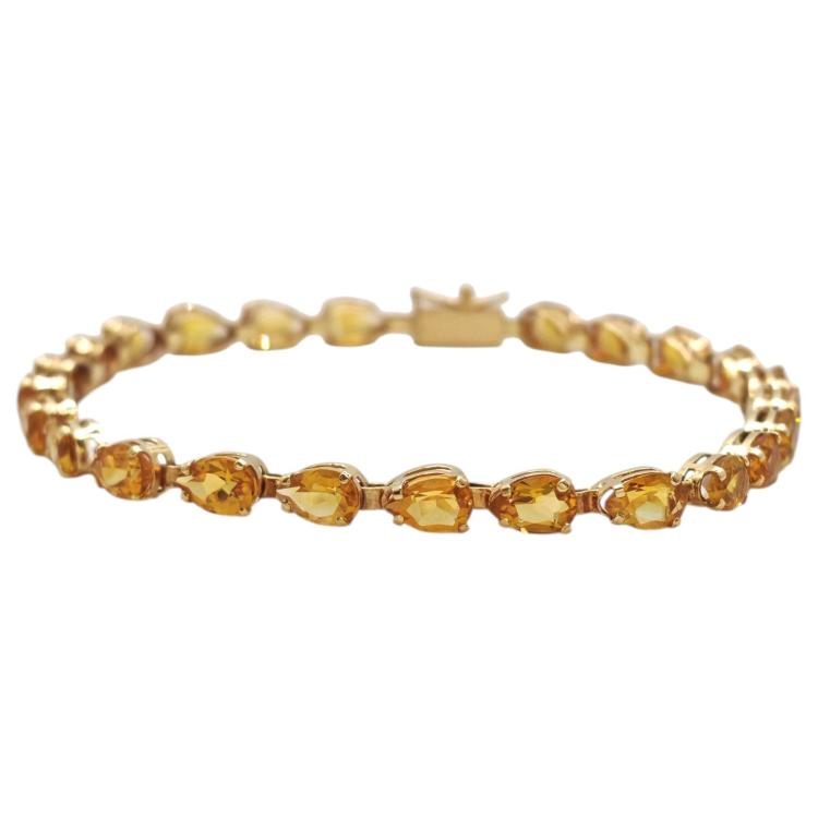BRACELET OR 14 CT ET CITRINES