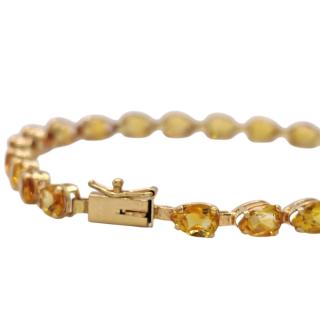 BRACELET OR 14 CT ET CITRINES