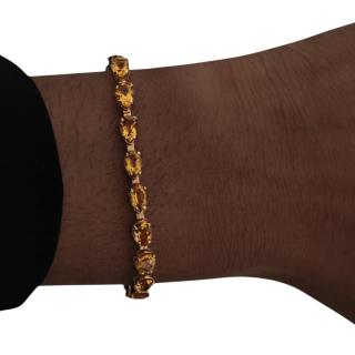 BRACELET OR 14 CT ET CITRINES