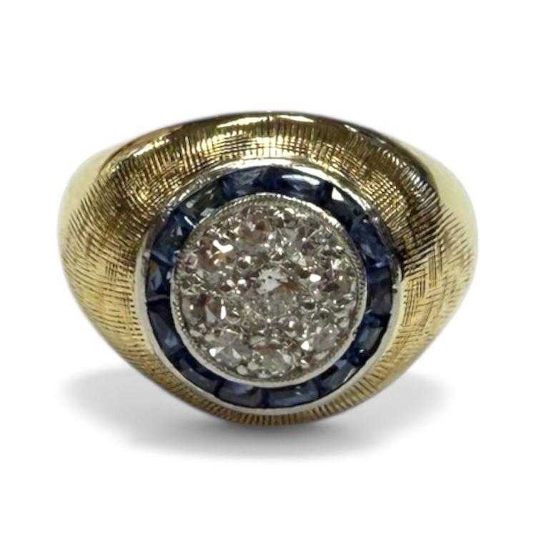 Chevalière Diamants & Saphirs