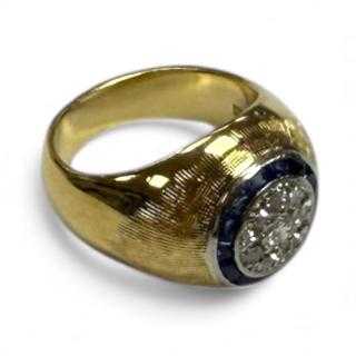 Chevalière Diamants & Saphirs