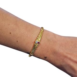 BRACELET OR 18 CT ET DIAMANT