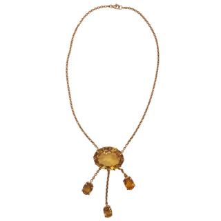 COLLIER OR 18 CT ET CITRINES