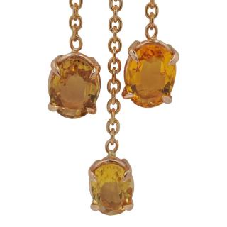COLLIER OR 18 CT ET CITRINES