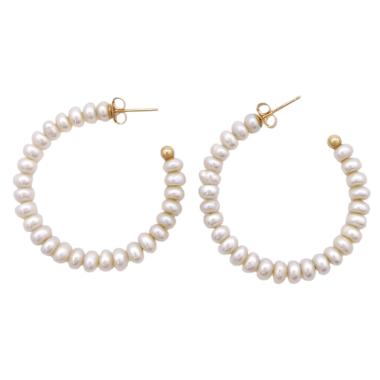 Boucles d'oreilles Or 14CT & Perles
