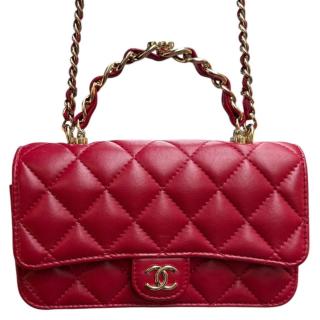 Mini Pochette Chanel Classique à Rabat Rouge