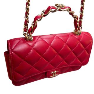 Mini Pochette Chanel Classique à Rabat Rouge