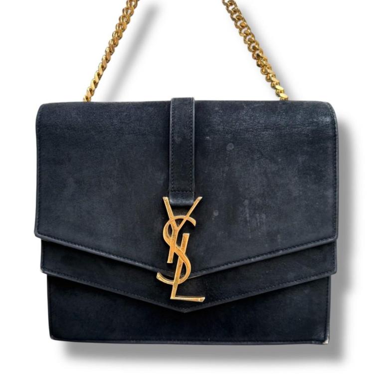 Sac Saint Laurent Sulpice en Suede Noir