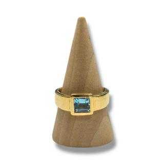 Bague or jaune 18ct avec aigue marine