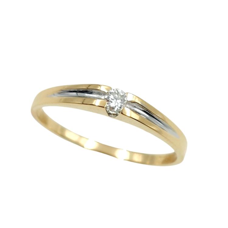 Bague Or Jaune&blanc 18 Ct