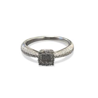 Bague Or blanc 18ct et Diamants