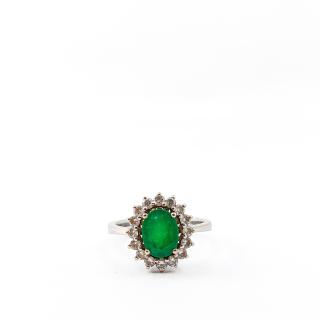 Bague Or Jaune 18k Emeraude & Diamant