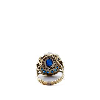 Bague Or Jaune 14k Saphirs & Diamants