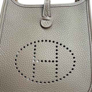 Sac Hermes Evelyne Etoupe Gold Blue 16cm