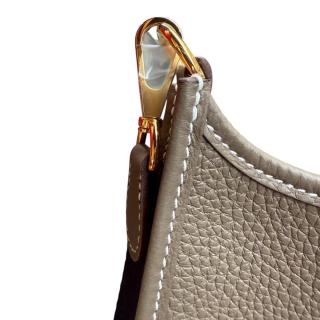 Sac Hermes Evelyne Etoupe Gold Blue 16cm