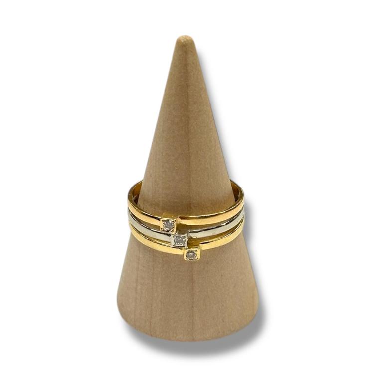 Bague 3 ors 19ct avec pierre synthétique