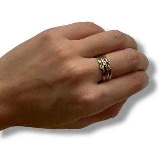 Bague 3 ors 19ct avec pierre synthétique
