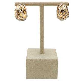 Boucles d'Oreilles Or Jaune&Blanc 14 Ct