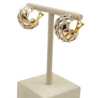 Boucles d'Oreilles Or Jaune&Blanc 14 Ct