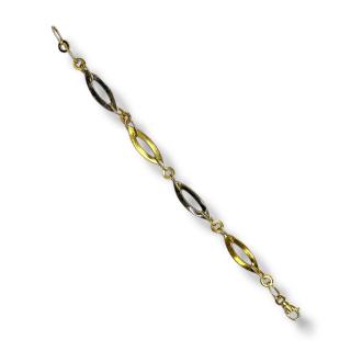 Bracelet or jaune et blanc 18ct
