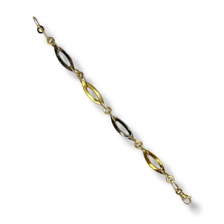 Bracelet or jaune et blanc 18ct