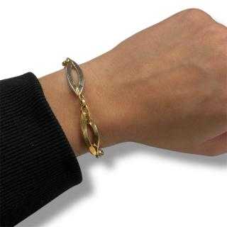 Bracelet or jaune et blanc 18ct