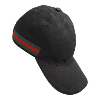 GUCCI CASQUETTE TOILE GG NOIRE