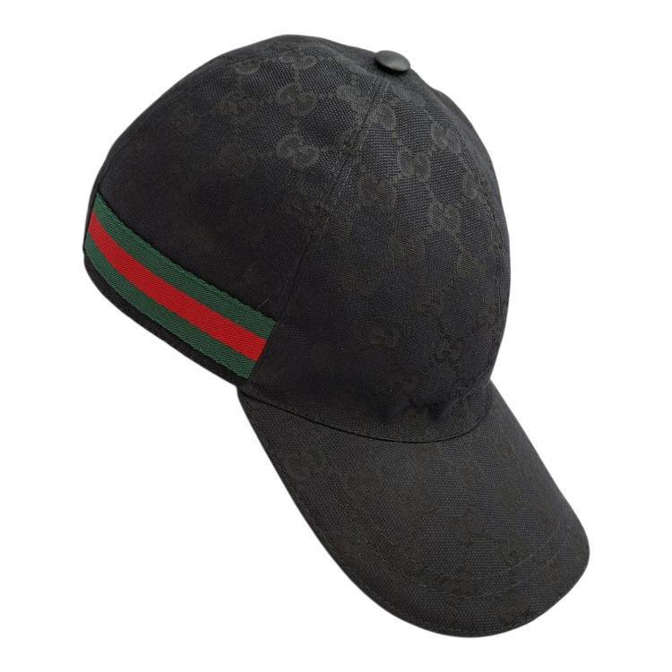 GUCCI CASQUETTE TOILE GG NOIRE