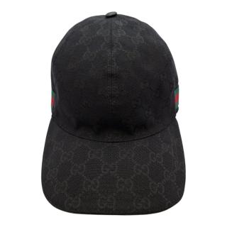 GUCCI CASQUETTE TOILE GG NOIRE