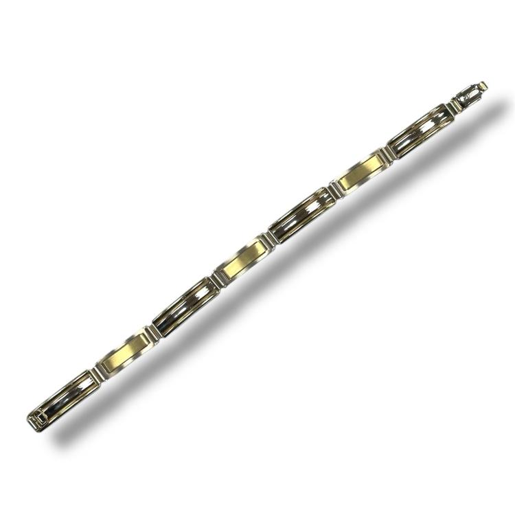 Bracelet or jaune et blanc 18ct