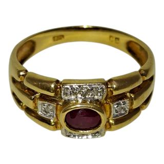 BAGUE OR 18 CT ET DIAMANTS