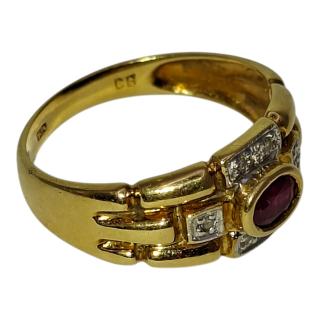 BAGUE OR 18 CT ET DIAMANTS