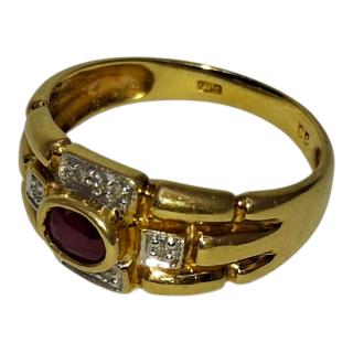 BAGUE OR 18 CT ET DIAMANTS