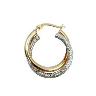 Boucles d'Oreilles Or Jaune&Blanc 14 Ct